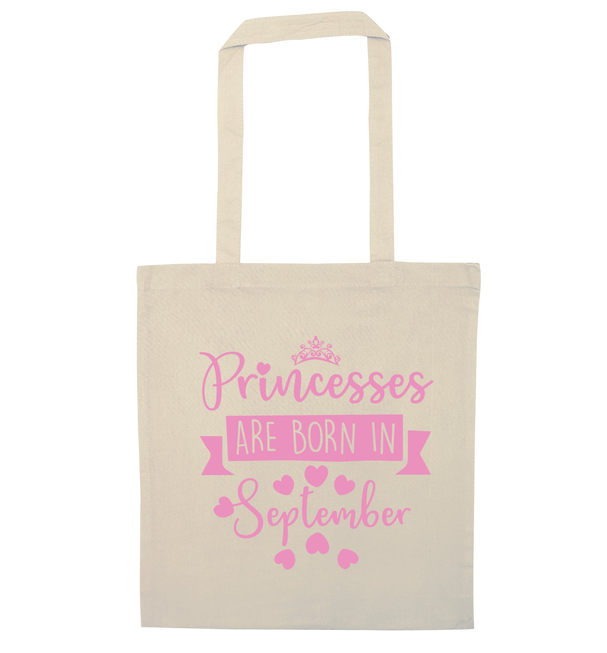 Princesses are born in September natural tote bag