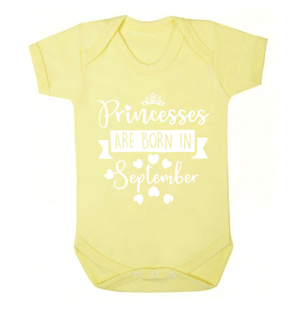 Princesses are born in September Baby Vest pale yellow 18-24 months