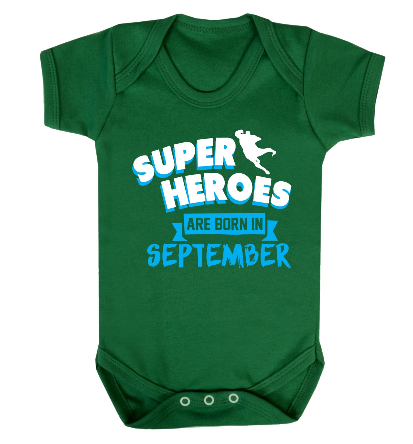 Superheroes are born in September Baby Vest green 18-24 months