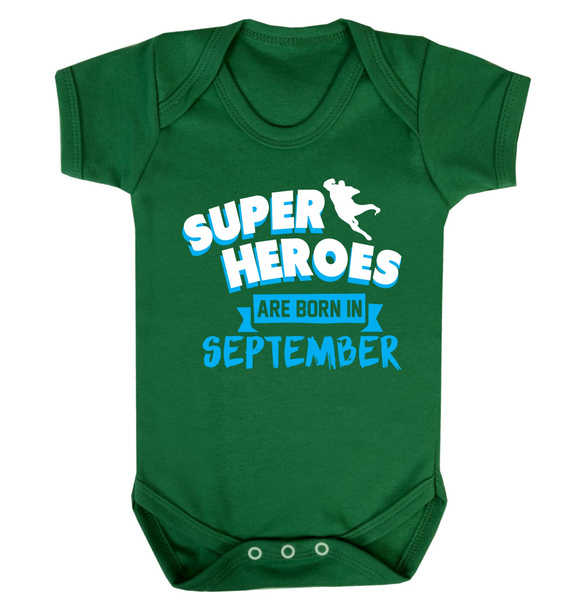 Superheroes are born in September Baby Vest green 18-24 months