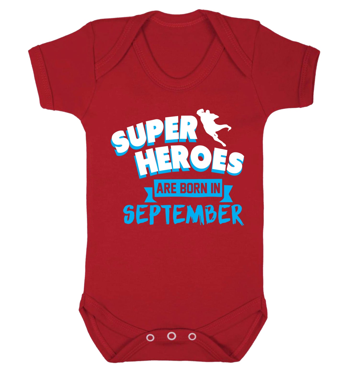 Superheroes are born in September Baby Vest red 18-24 months