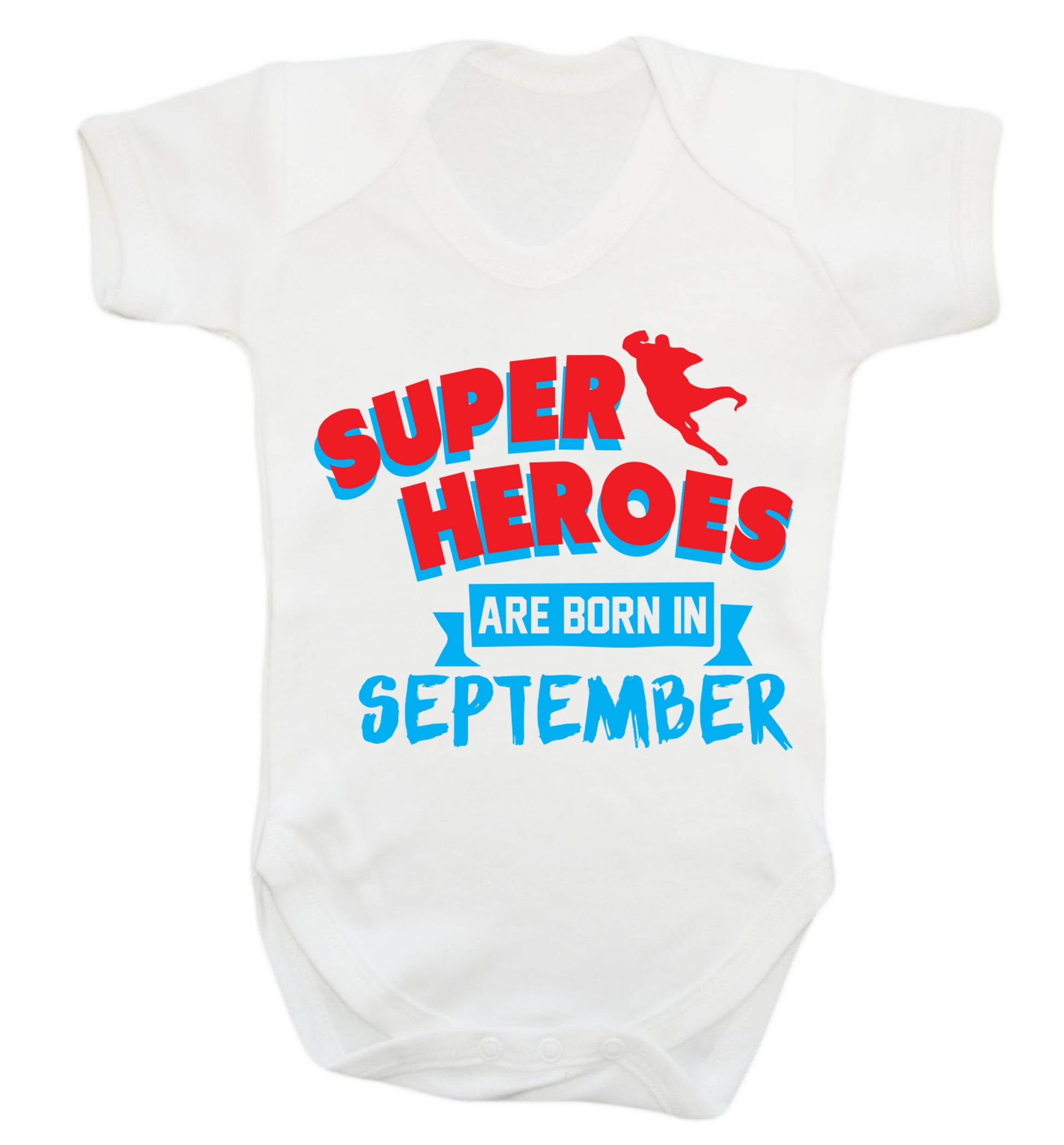 Superheroes are born in September Baby Vest white 18-24 months
