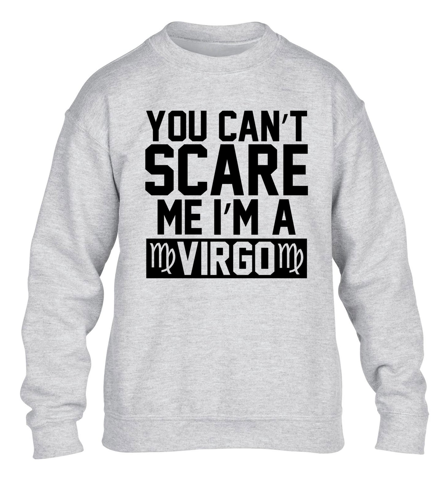 You can't scare me I'm a virgo children's grey sweater 12-13 Years