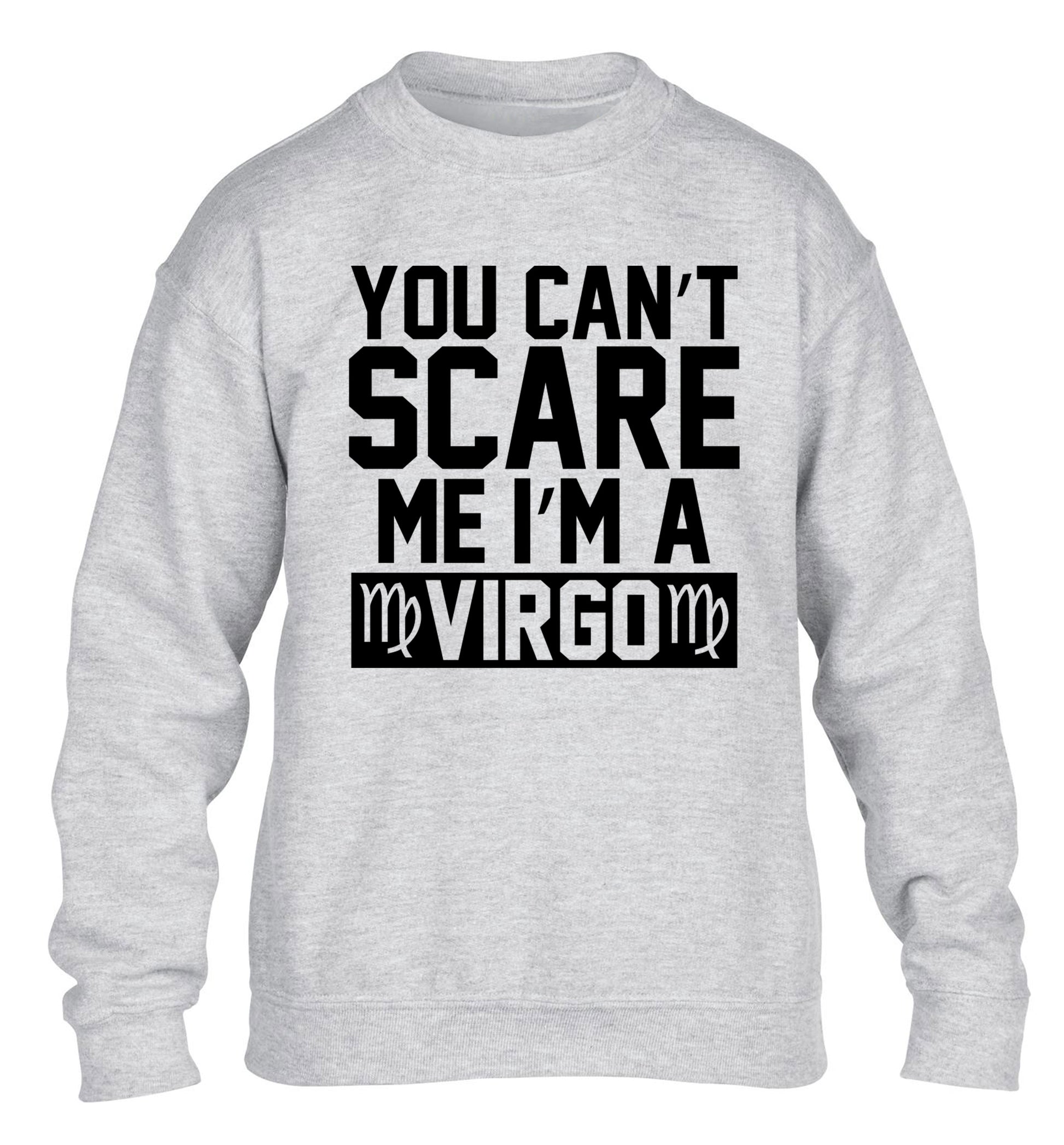 You can't scare me I'm a virgo children's grey sweater 12-13 Years