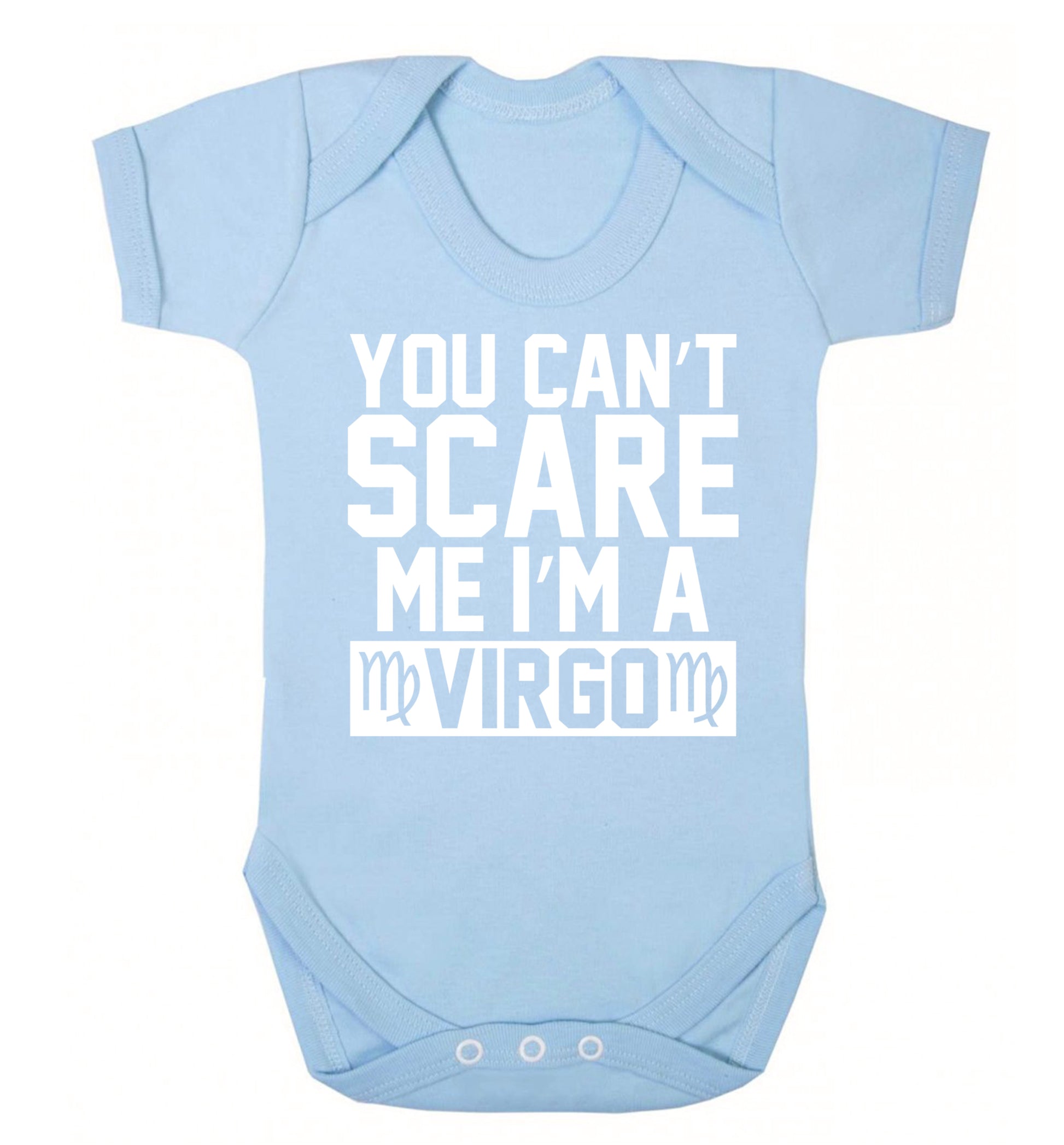 You can't scare me I'm a virgo Baby Vest pale blue 18-24 months