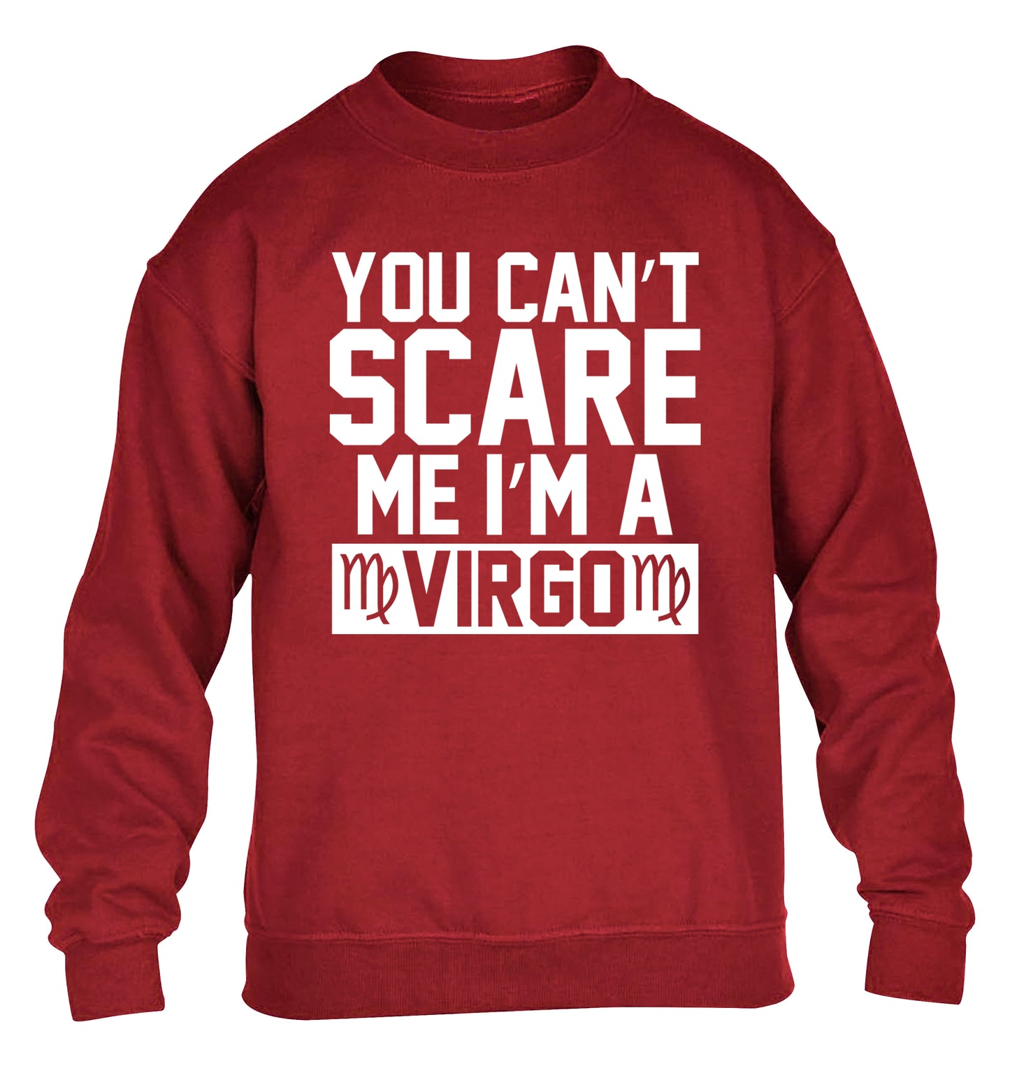 You can't scare me I'm a virgo children's grey sweater 12-13 Years