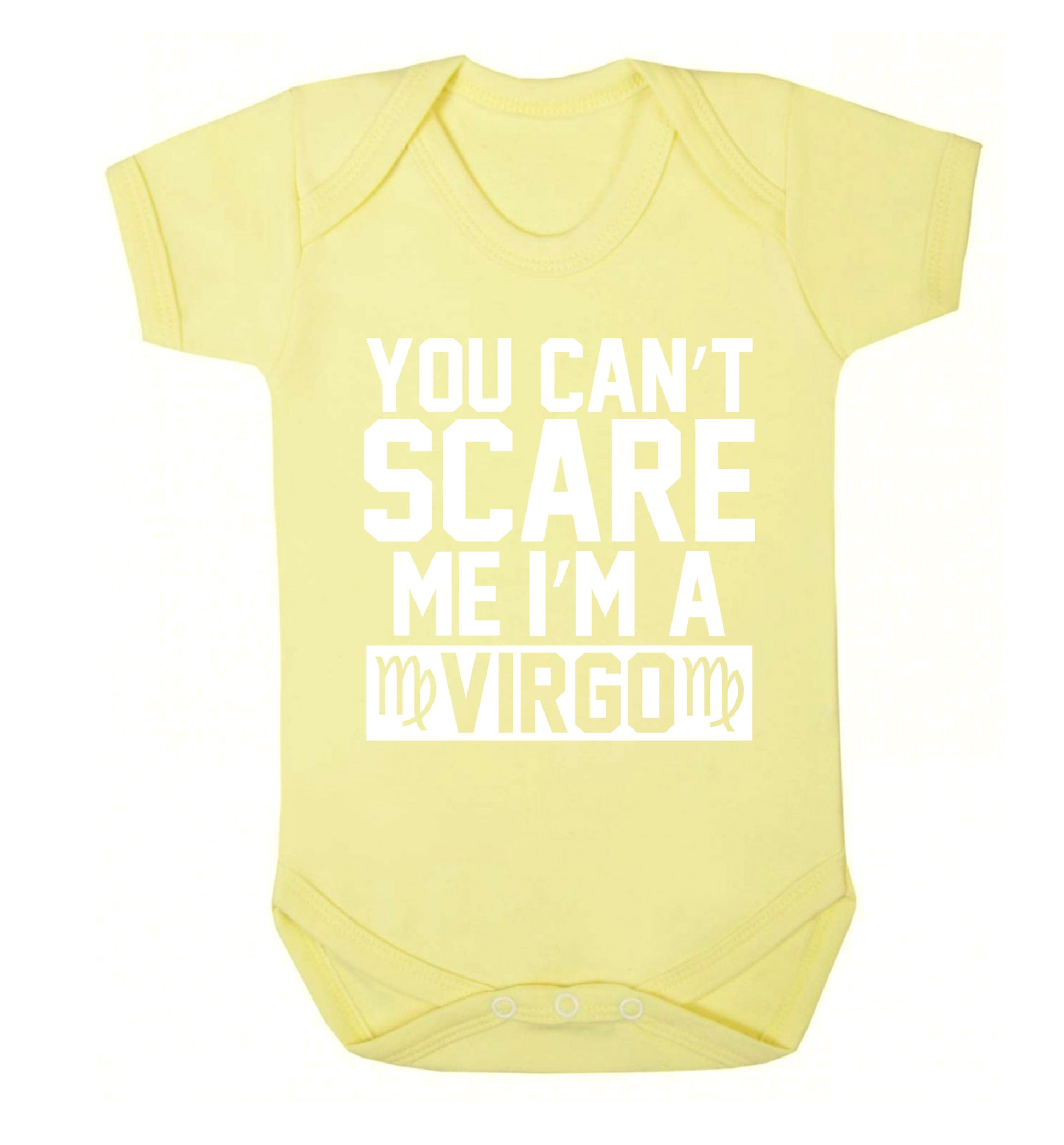 You can't scare me I'm a virgo Baby Vest pale yellow 18-24 months