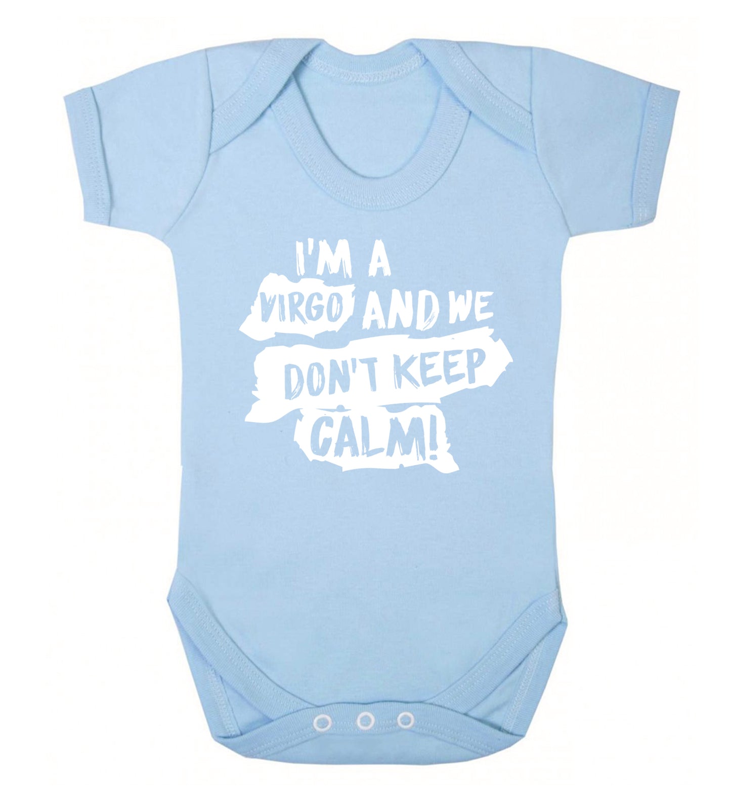 I'm a virgo and we don't keep calm Baby Vest pale blue 18-24 months