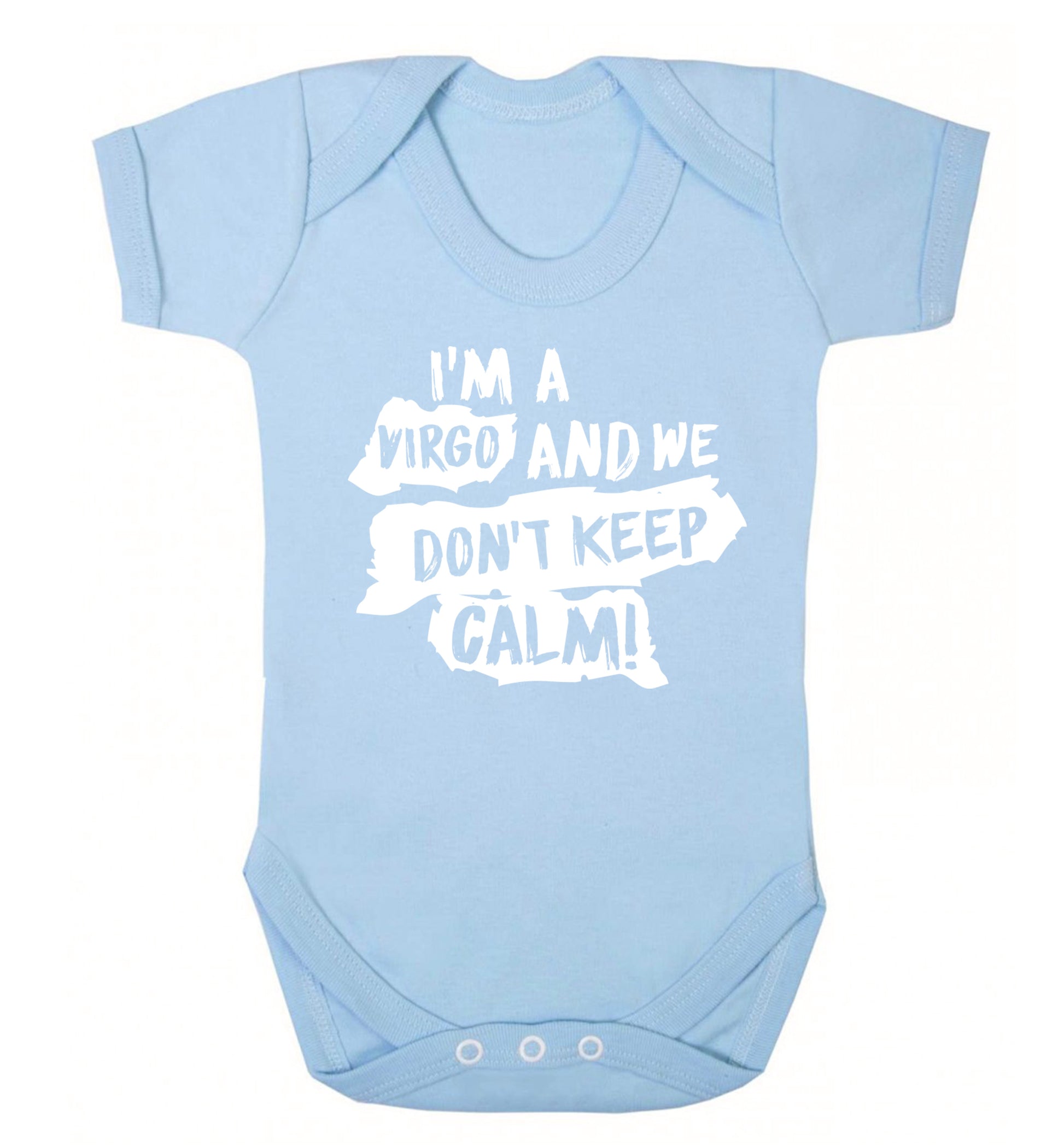 I'm a virgo and we don't keep calm Baby Vest pale blue 18-24 months