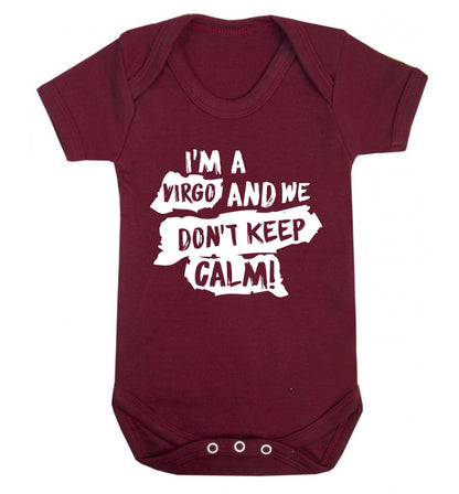 I'm a virgo and we don't keep calm Baby Vest maroon 18-24 months