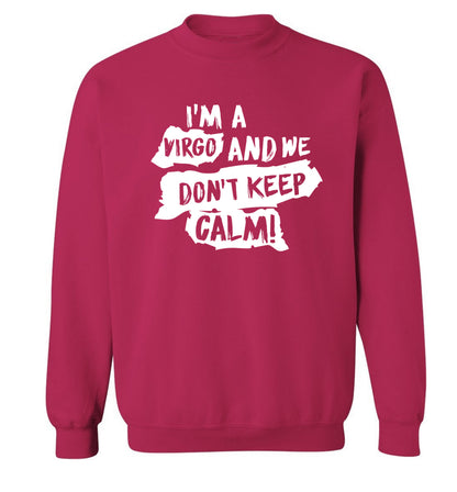 I'm a virgo and we don't keep calm Adult's unisex pink Sweater 2XL