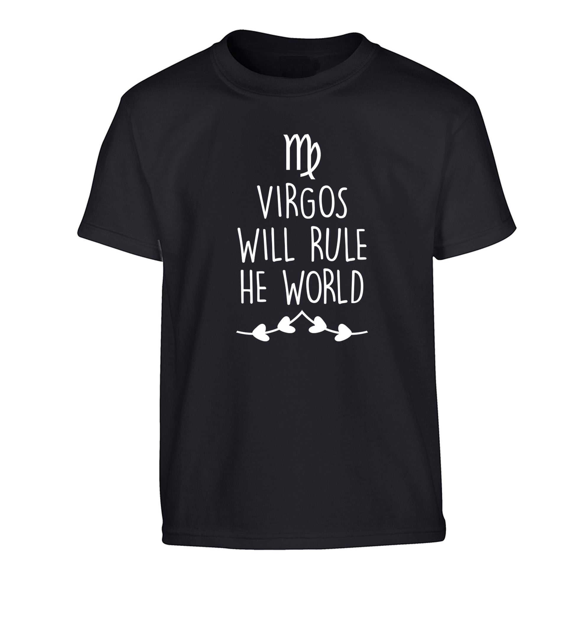 Virgos will rule the world Children's black Tshirt 12-13 Years