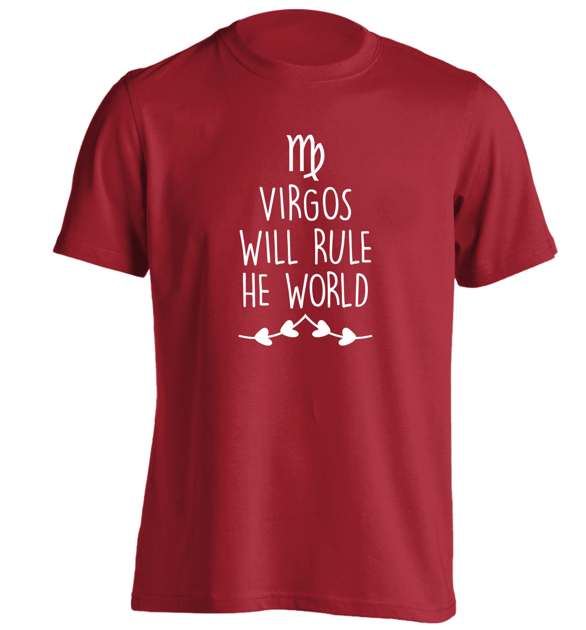 Virgos will rule the world adults unisex red Tshirt 2XL