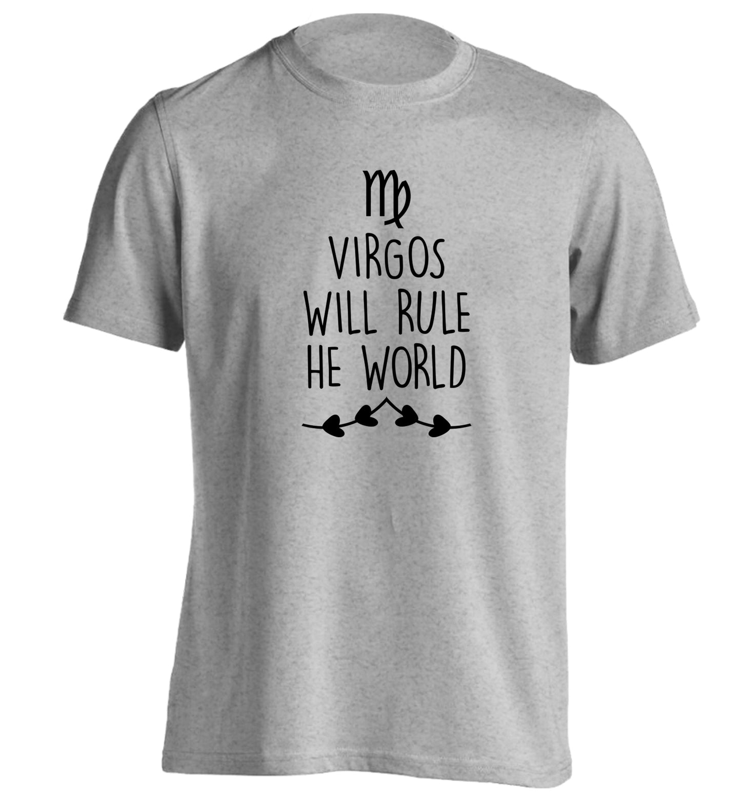 Virgos will rule the world adults unisex grey Tshirt 2XL