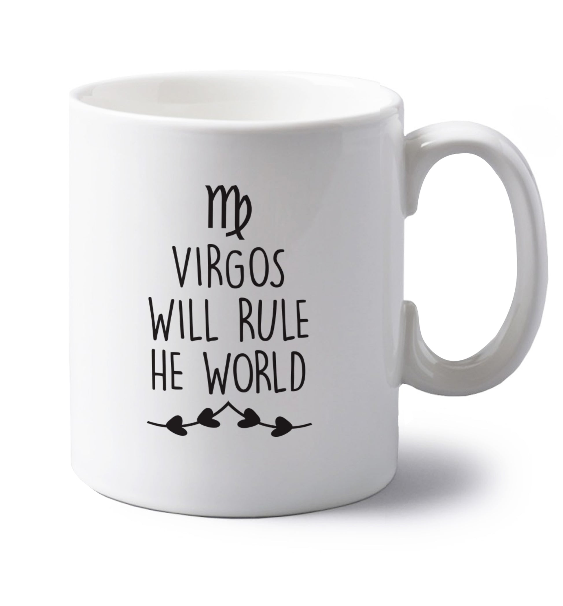 Virgos will rule the world left handed white ceramic mug 