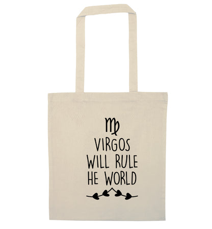 Virgos will rule the world natural tote bag