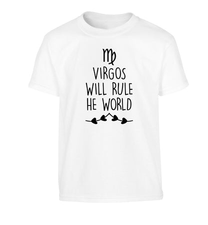 Virgos will rule the world Children's white Tshirt 12-13 Years