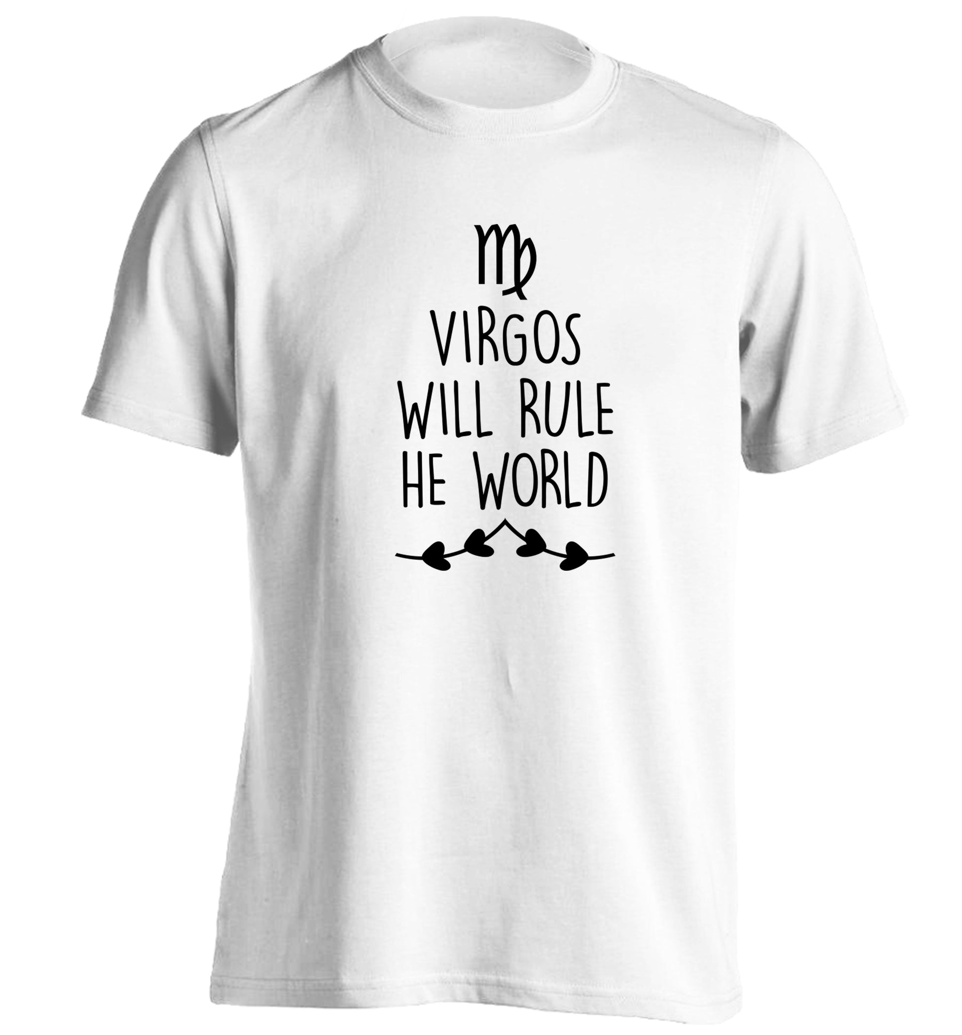 Virgos will rule the world adults unisex white Tshirt 2XL