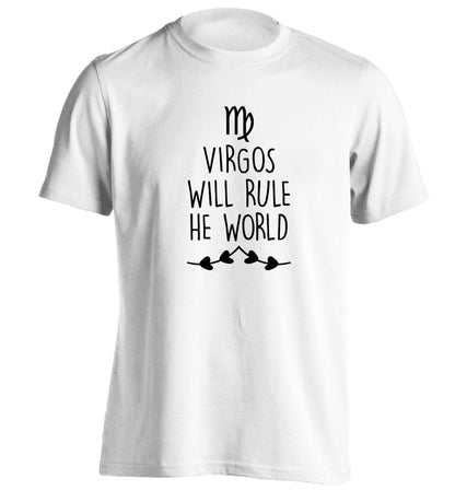 Virgos will rule the world adults unisex white Tshirt 2XL