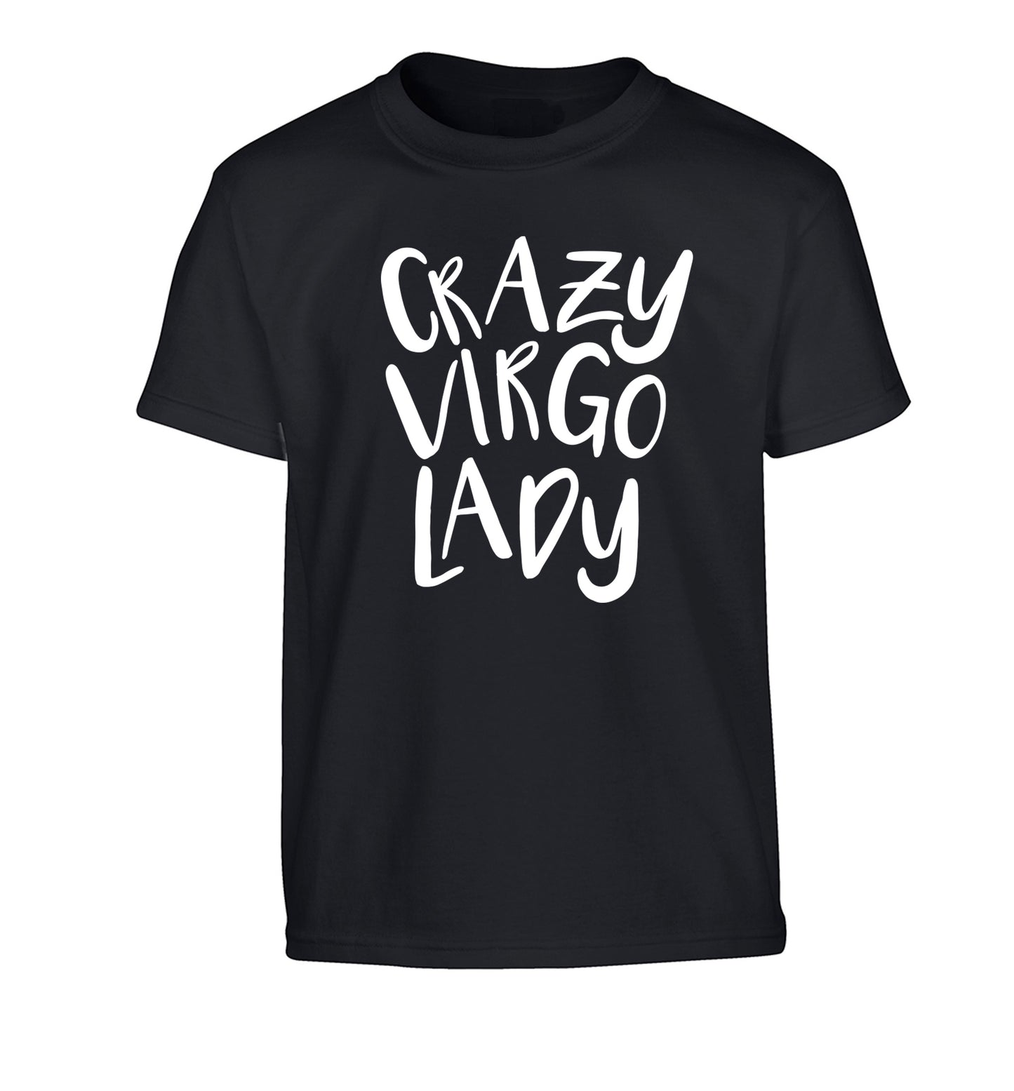Crazy virgo lady Children's black Tshirt 12-13 Years