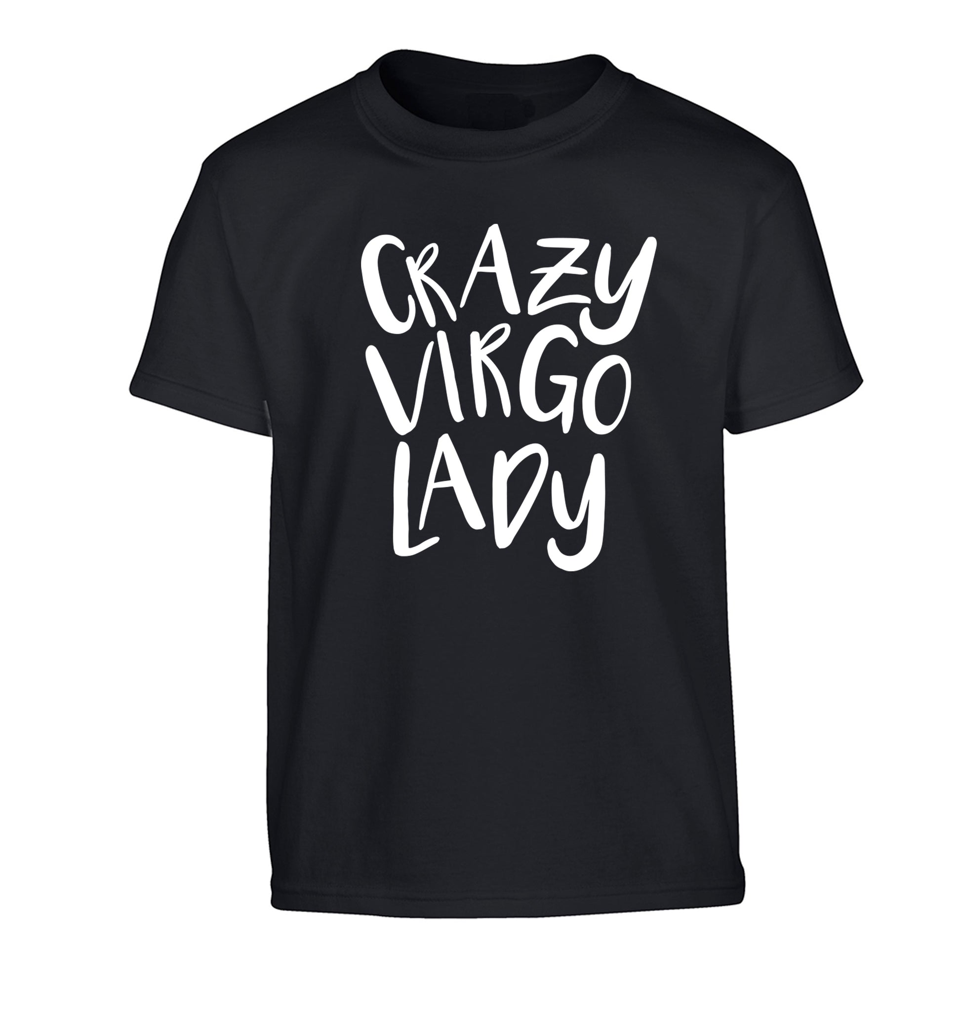 Crazy virgo lady Children's black Tshirt 12-13 Years