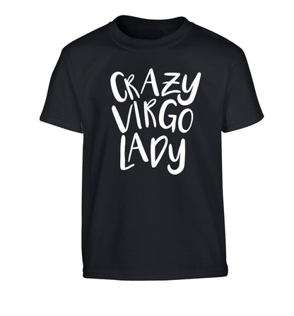 Crazy virgo lady Children's black Tshirt 12-13 Years