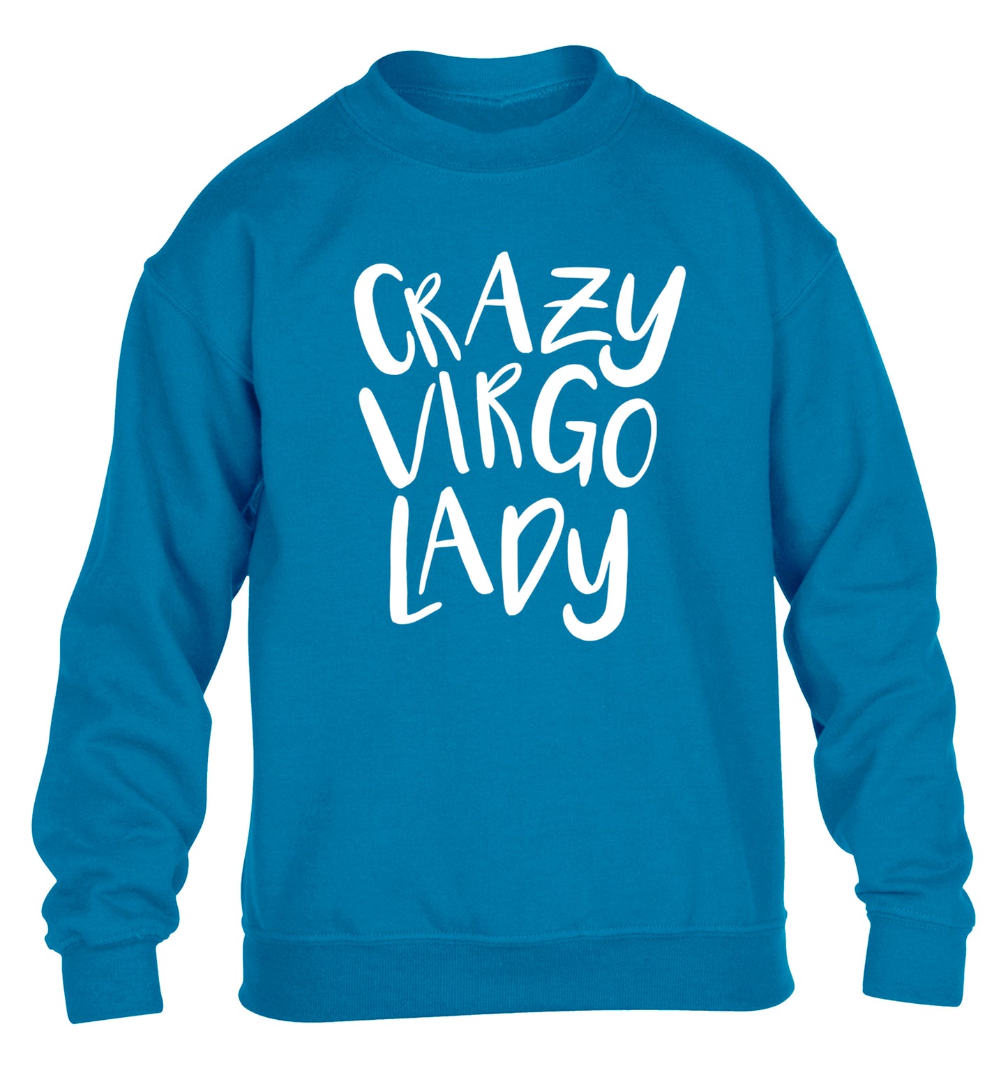 Crazy virgo lady children's blue sweater 12-13 Years