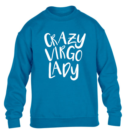 Crazy virgo lady children's blue sweater 12-13 Years