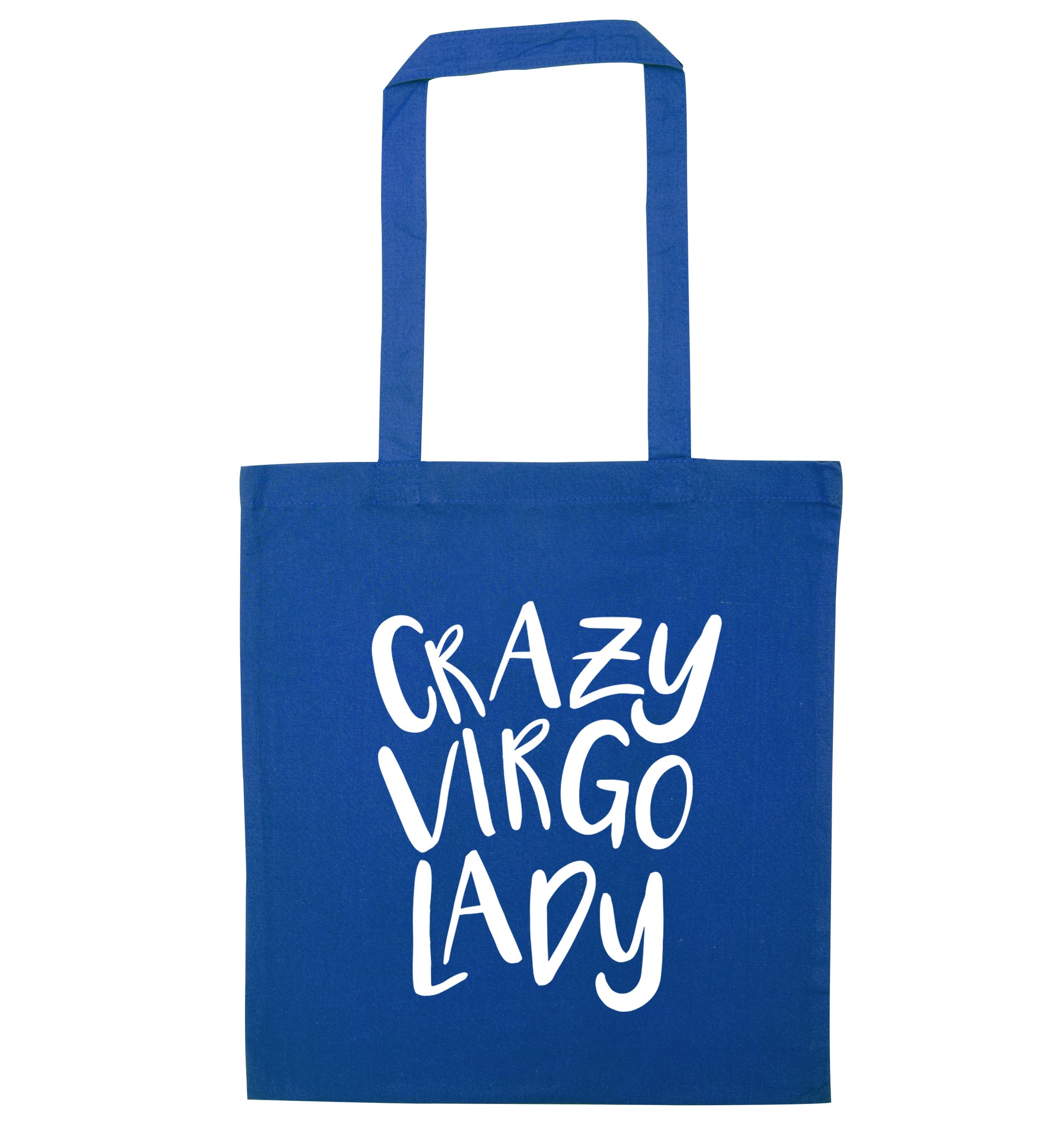 Crazy virgo lady blue tote bag