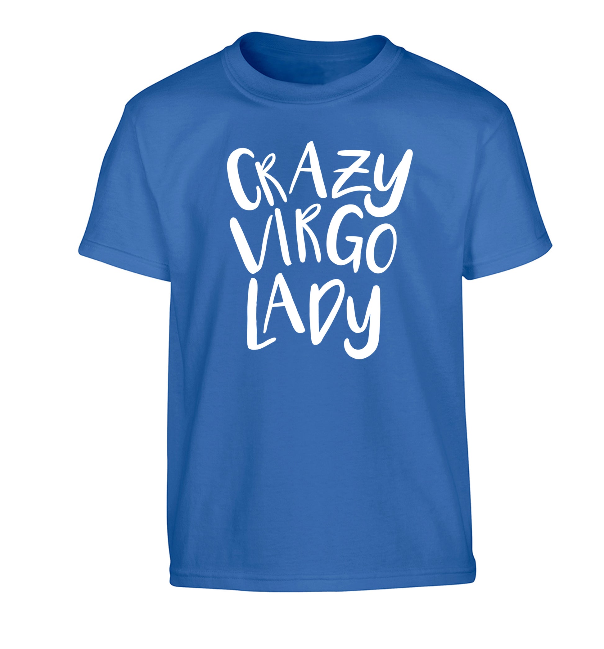 Crazy virgo lady Children's blue Tshirt 12-13 Years