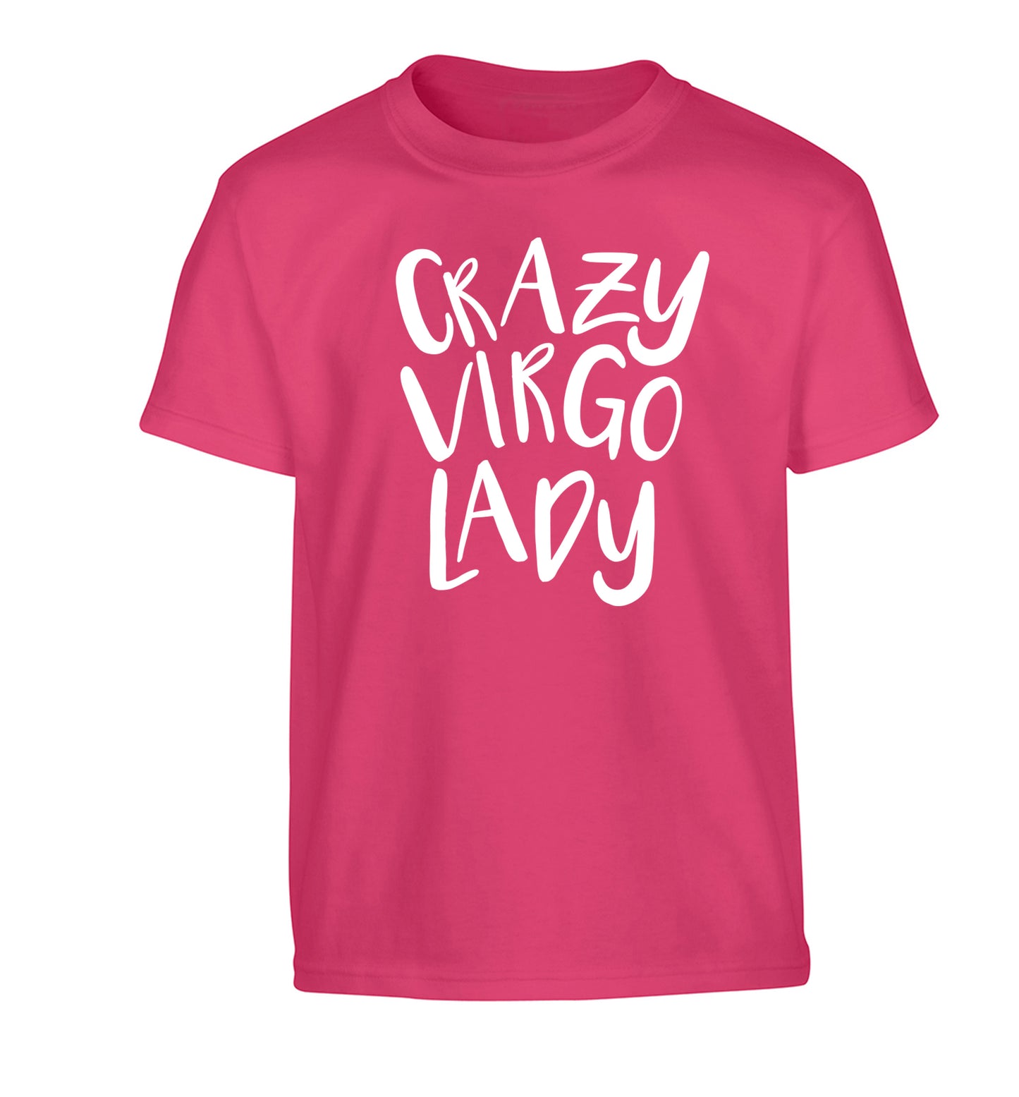 Crazy virgo lady Children's pink Tshirt 12-13 Years