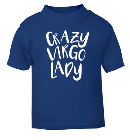 Crazy virgo lady blue Baby Toddler Tshirt 2 Years