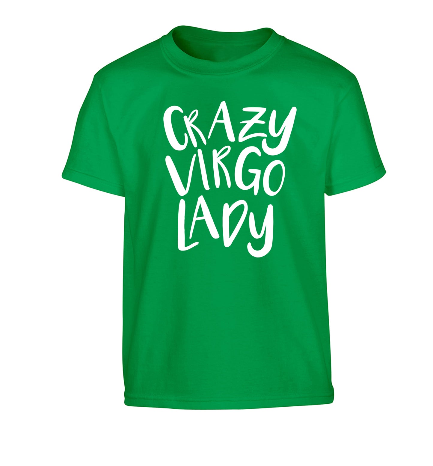 Crazy virgo lady Children's green Tshirt 12-13 Years