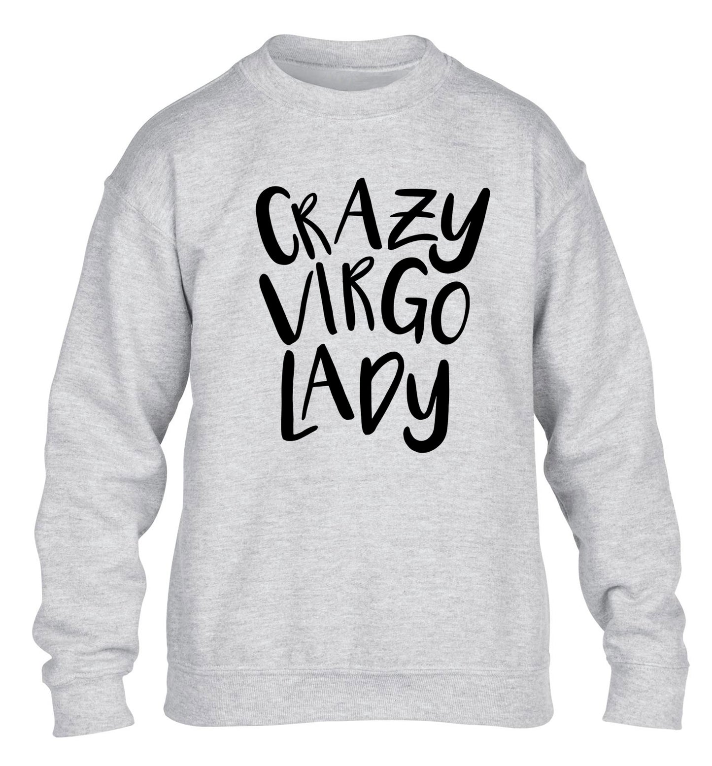 Crazy virgo lady children's grey sweater 12-13 Years