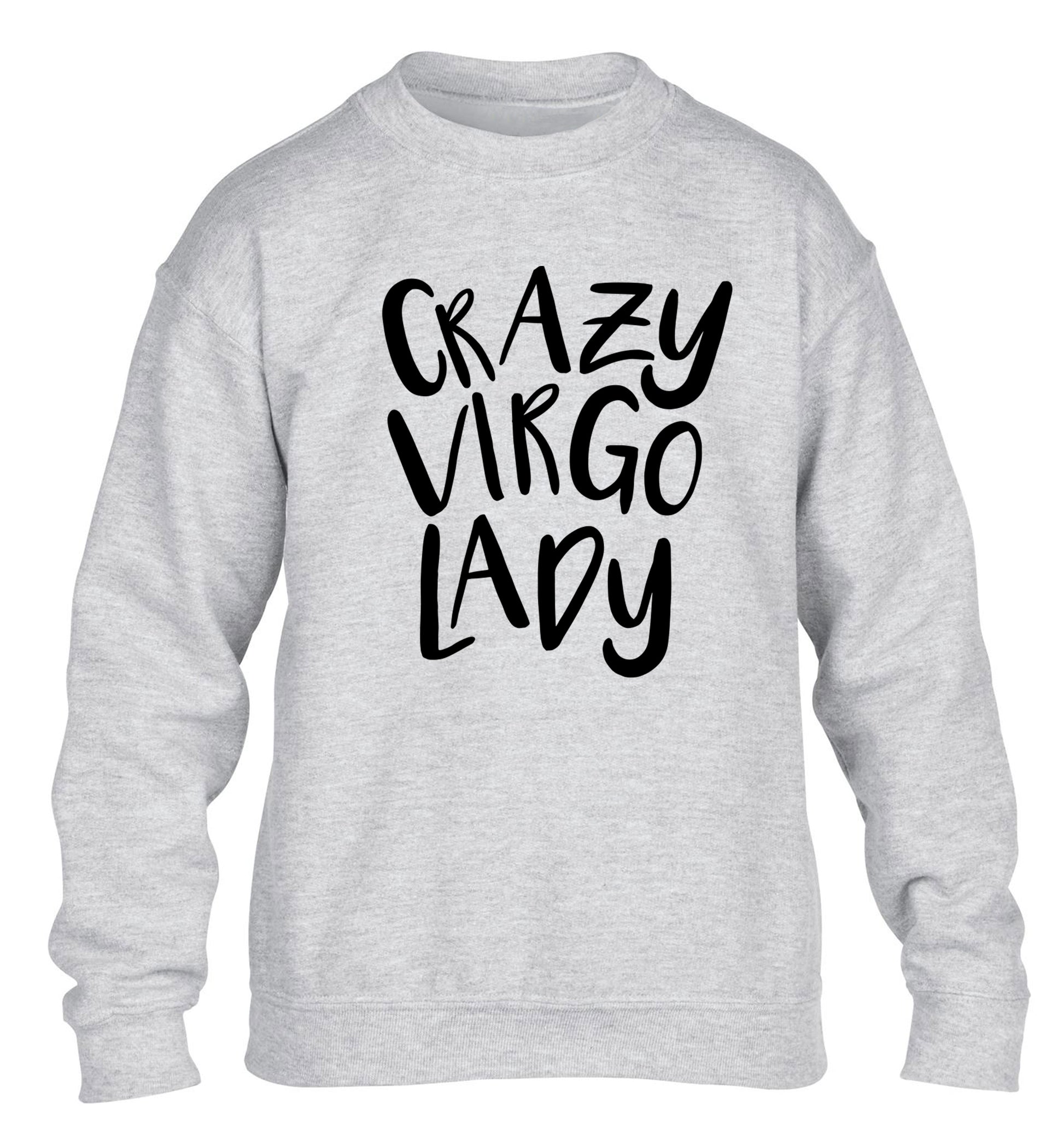 Crazy virgo lady children's grey sweater 12-13 Years