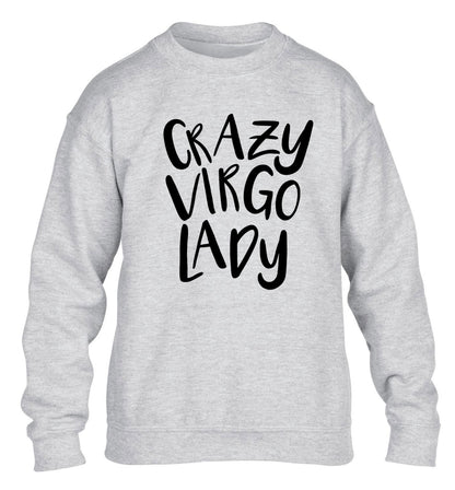Crazy virgo lady children's grey sweater 12-13 Years