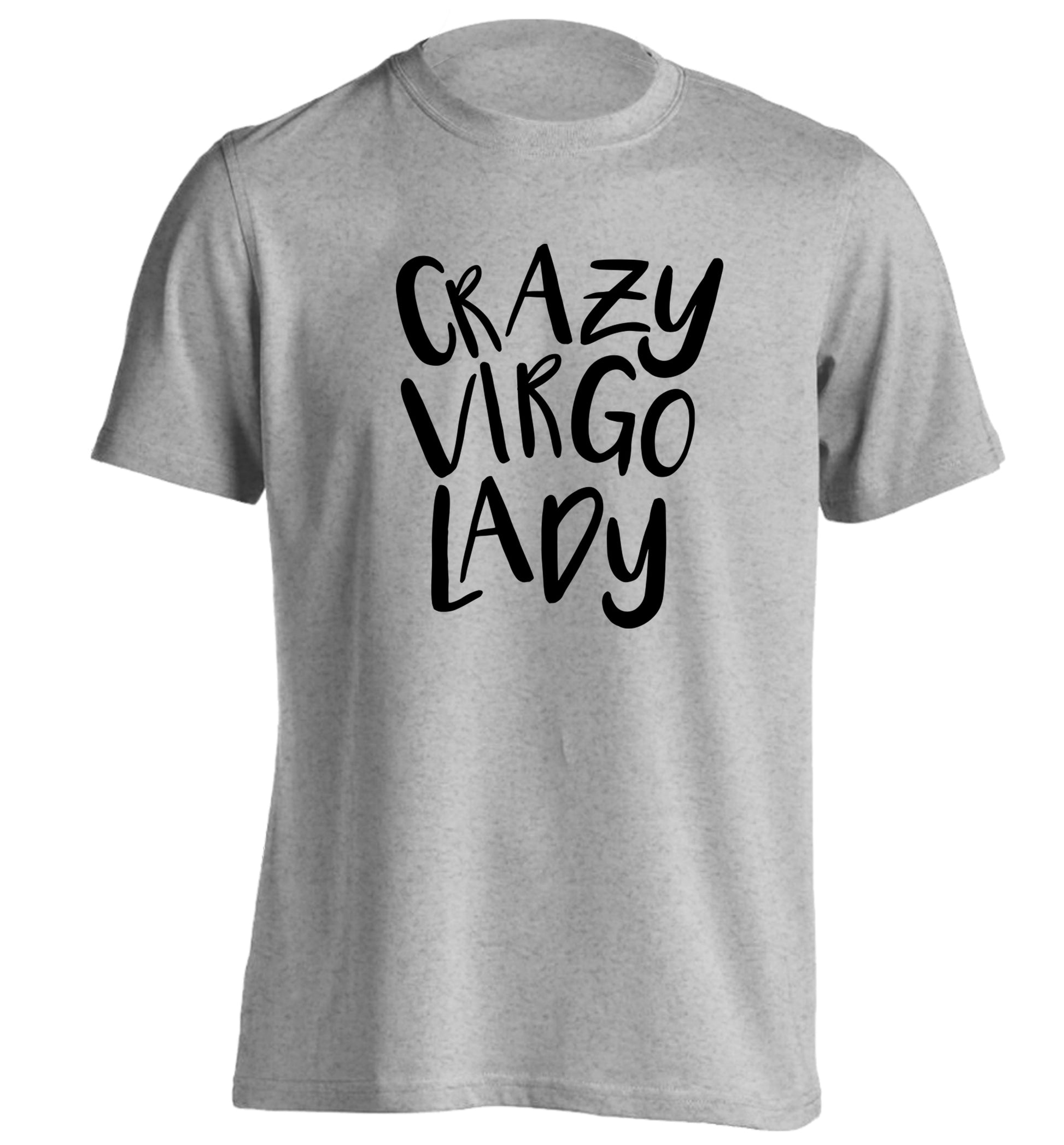 Crazy virgo lady adults unisex grey Tshirt 2XL