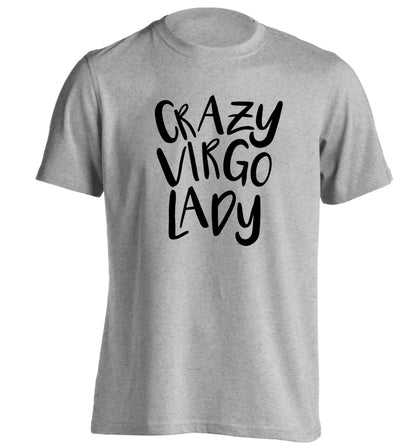Crazy virgo lady adults unisex grey Tshirt 2XL