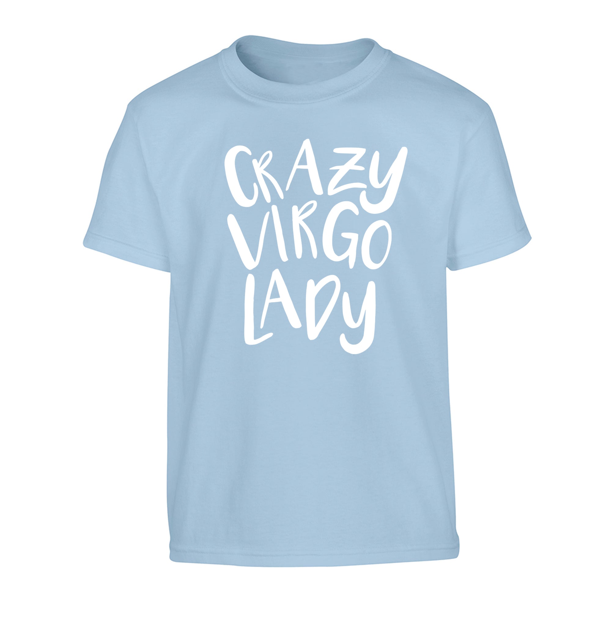 Crazy virgo lady Children's light blue Tshirt 12-13 Years