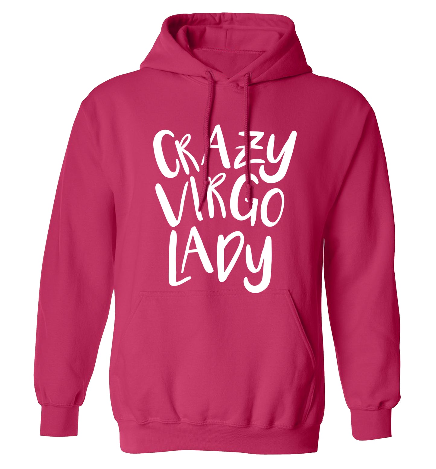 Crazy virgo lady adults unisex pink hoodie 2XL