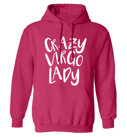 Crazy virgo lady adults unisex pink hoodie 2XL