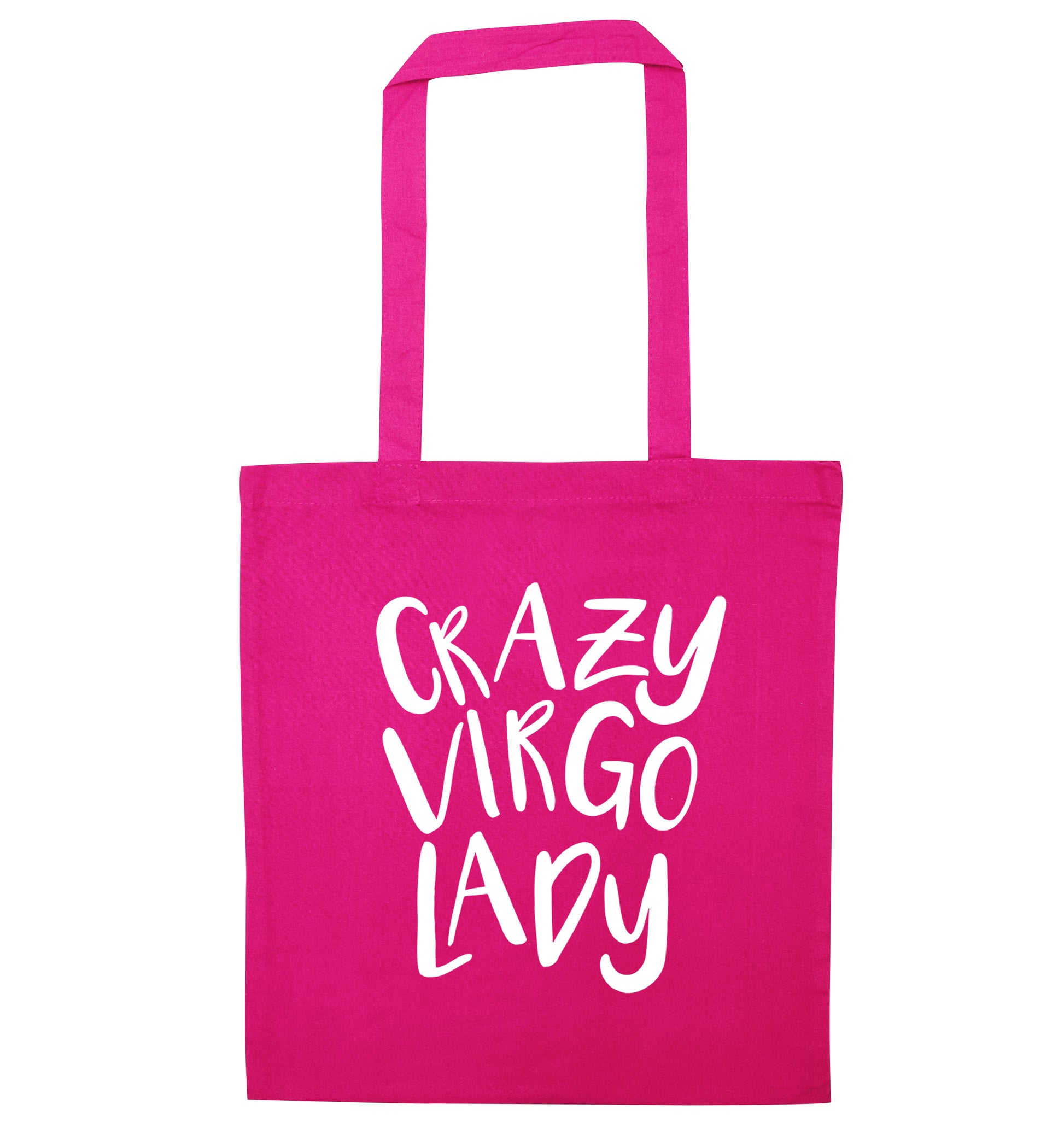 Crazy virgo lady pink tote bag