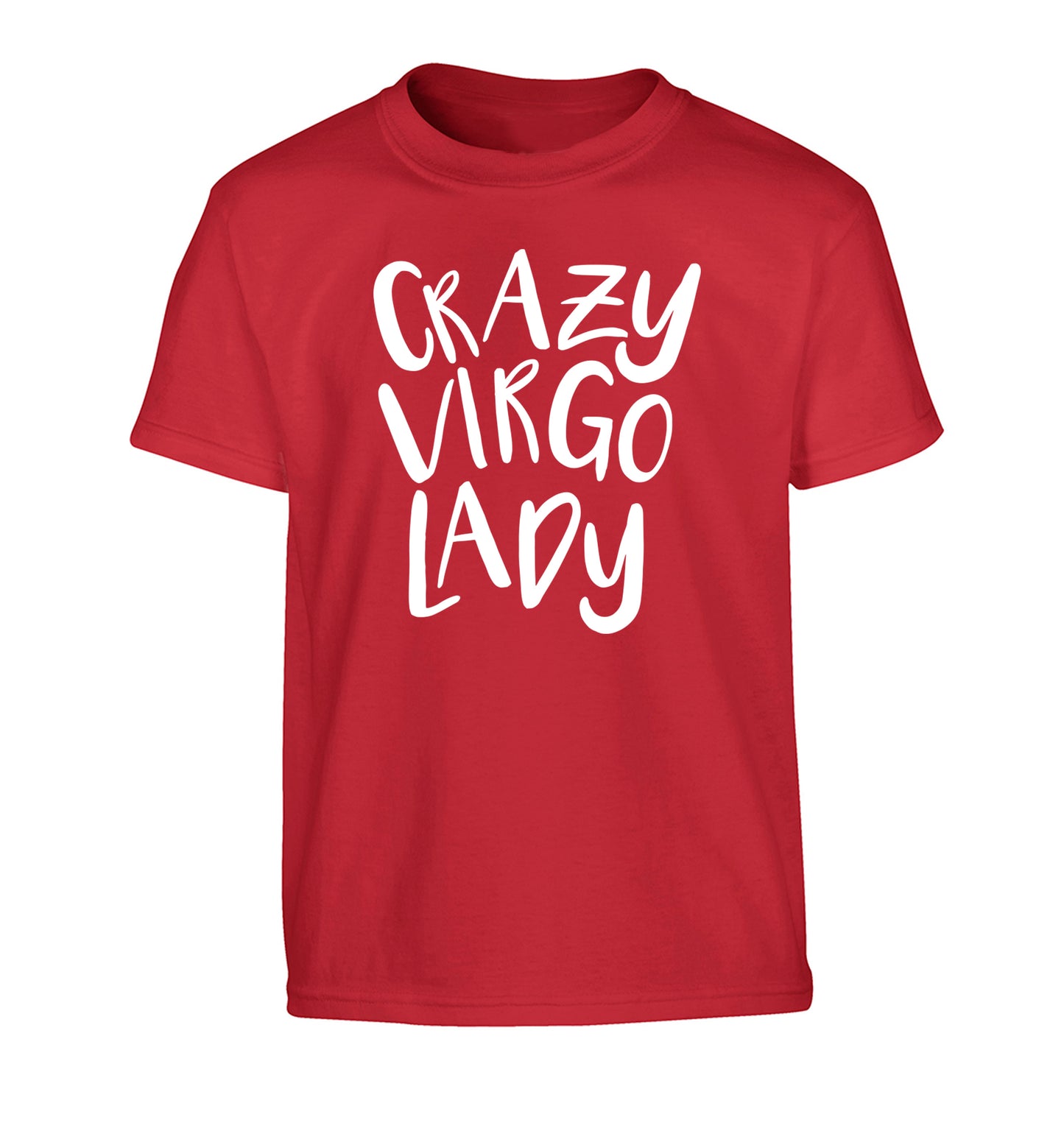 Crazy virgo lady Children's red Tshirt 12-13 Years