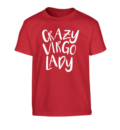 Crazy virgo lady Children's red Tshirt 12-13 Years
