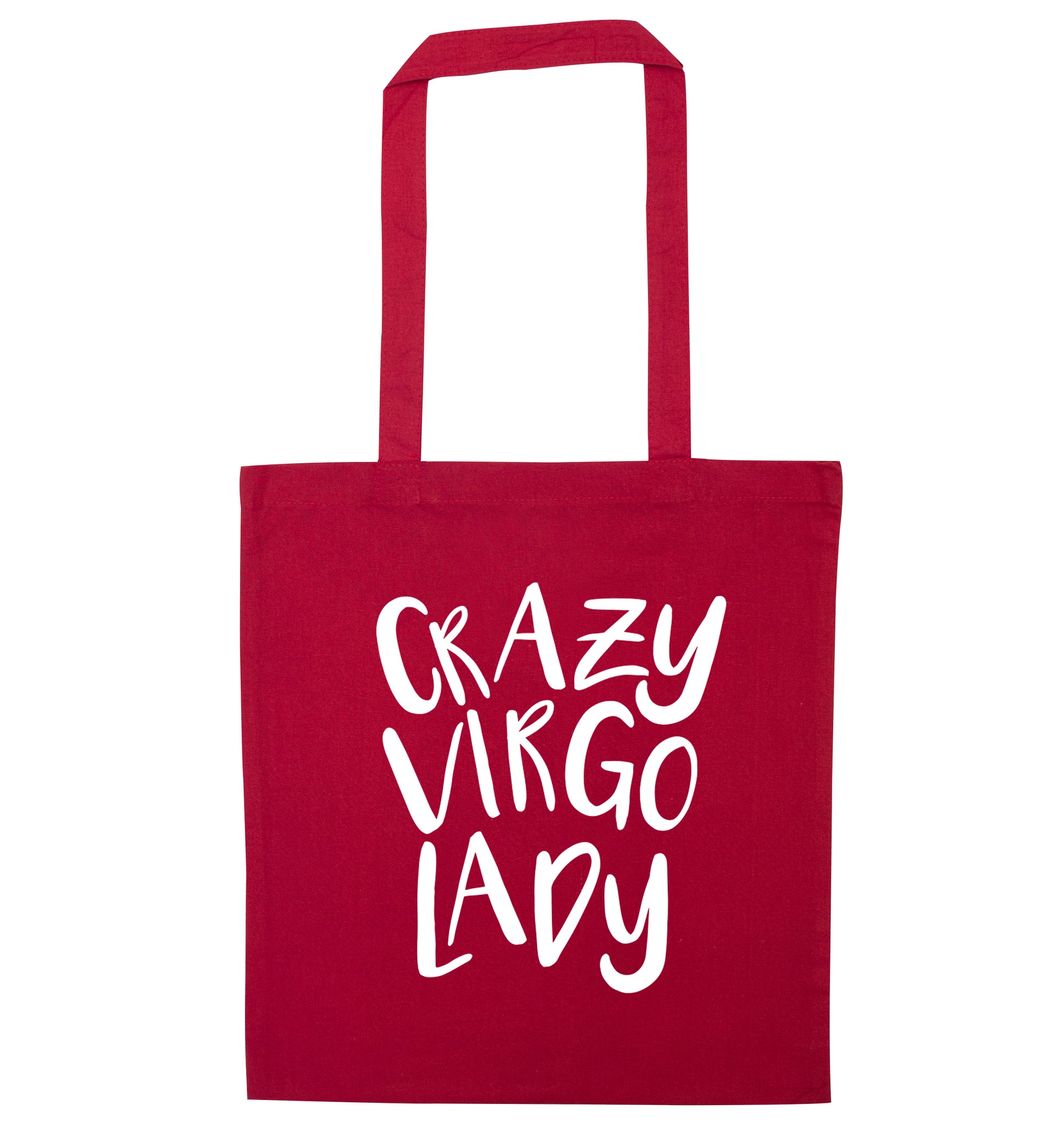 Crazy virgo lady red tote bag