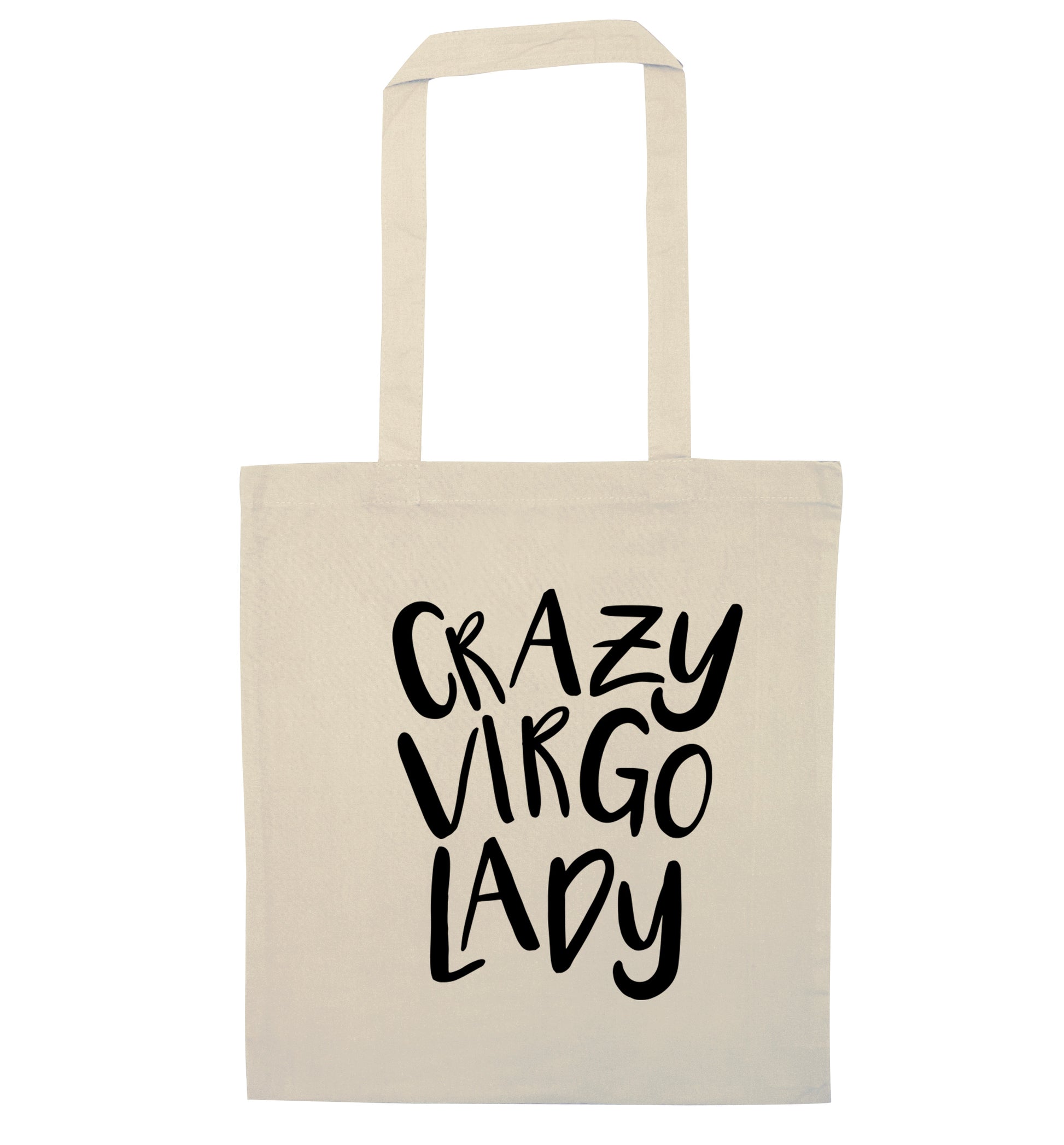 Crazy virgo lady natural tote bag