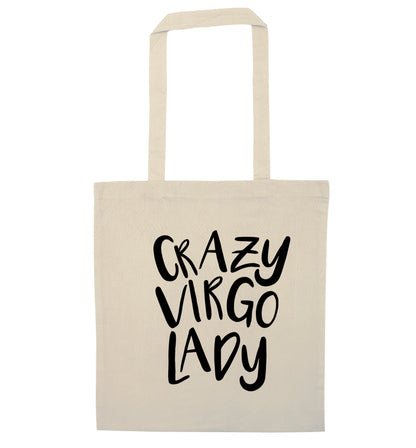 Crazy virgo lady natural tote bag