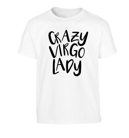 Crazy virgo lady Children's white Tshirt 12-13 Years