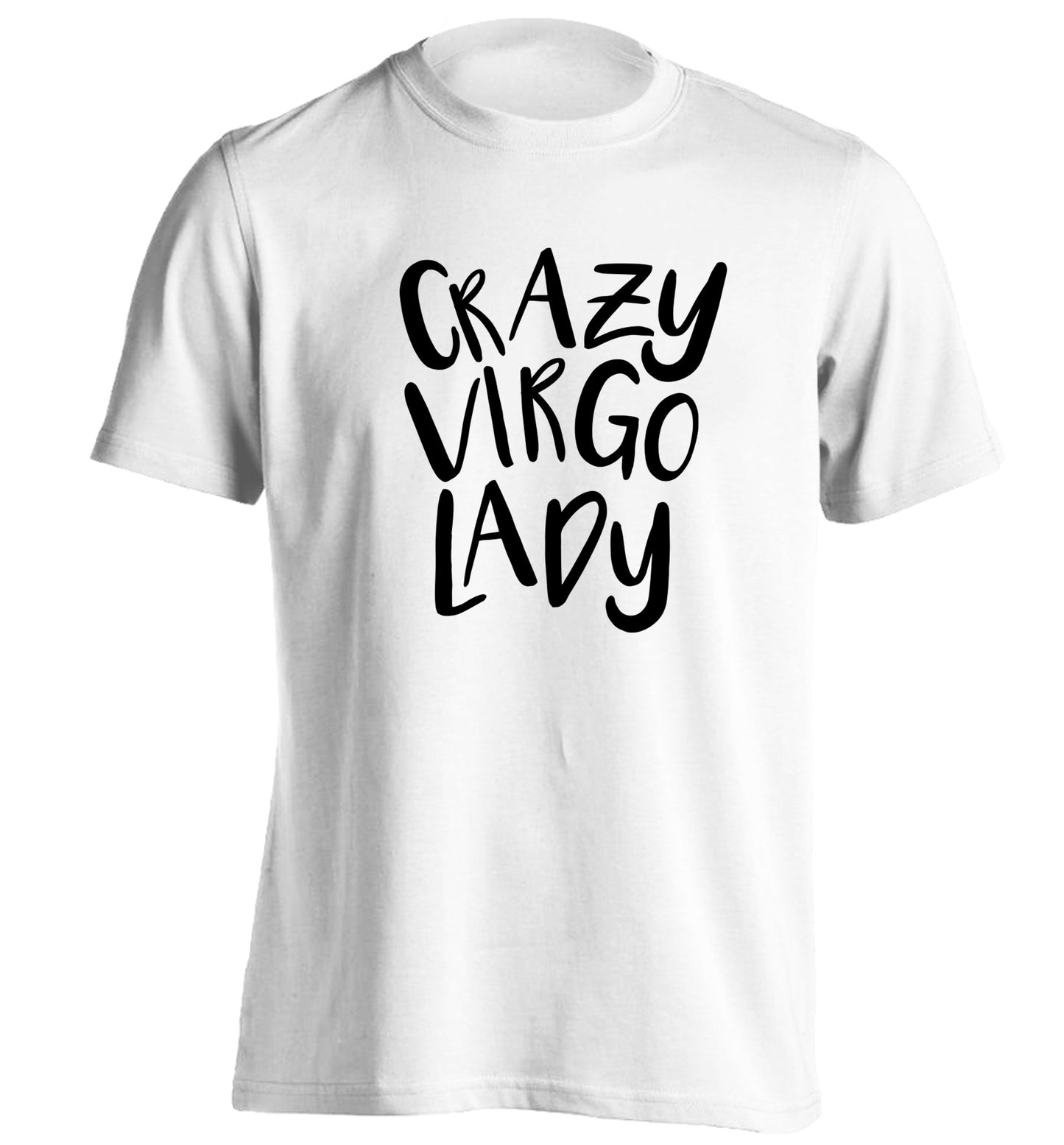 Crazy virgo lady adults unisex white Tshirt 2XL
