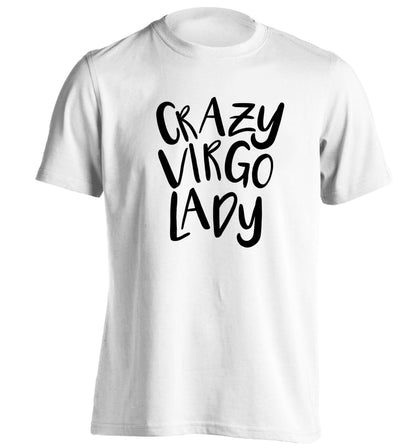 Crazy virgo lady adults unisex white Tshirt 2XL